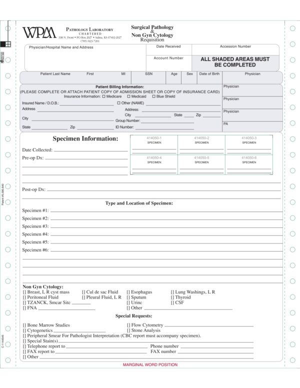 Surgical/Non GYN Cytology Requisitions
